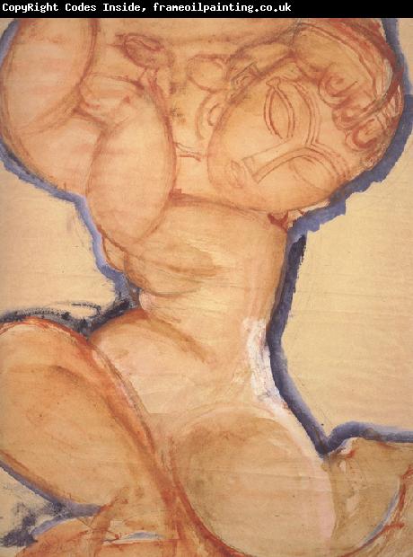 Amedeo Modigliani Rose Caryatid with Blue Border (mk39)